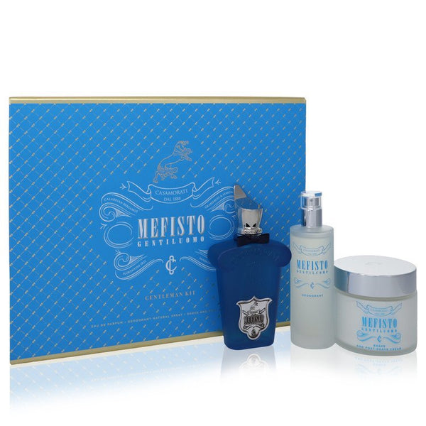 Mefisto Gentiluomo by Xerjoff Gift Set -- 3.4 oz Eau De Parfum Spray + 3.4 oz Deodorant Spray + 6.7 oz Shave and Post Shave Cream (Men)